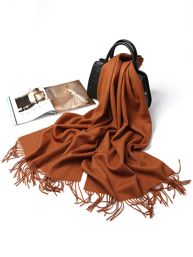 [Brown] SilkSilky-AU Wool Scarf 005