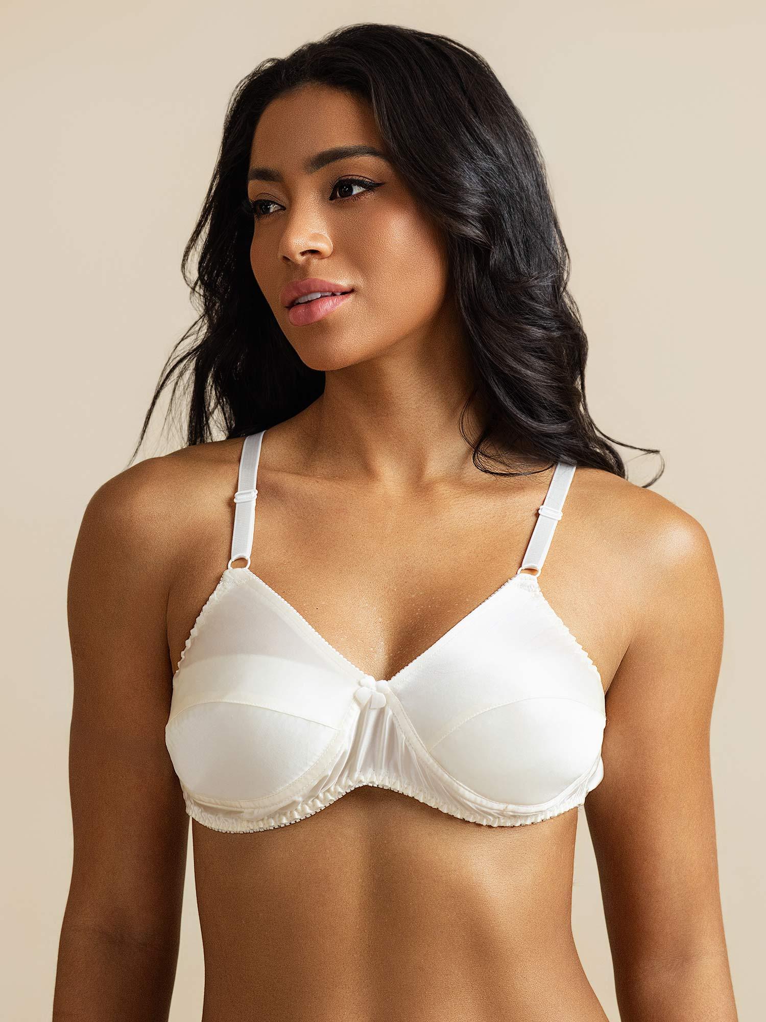 [White] SilkSilky-AU Pure Silk Bra 005,