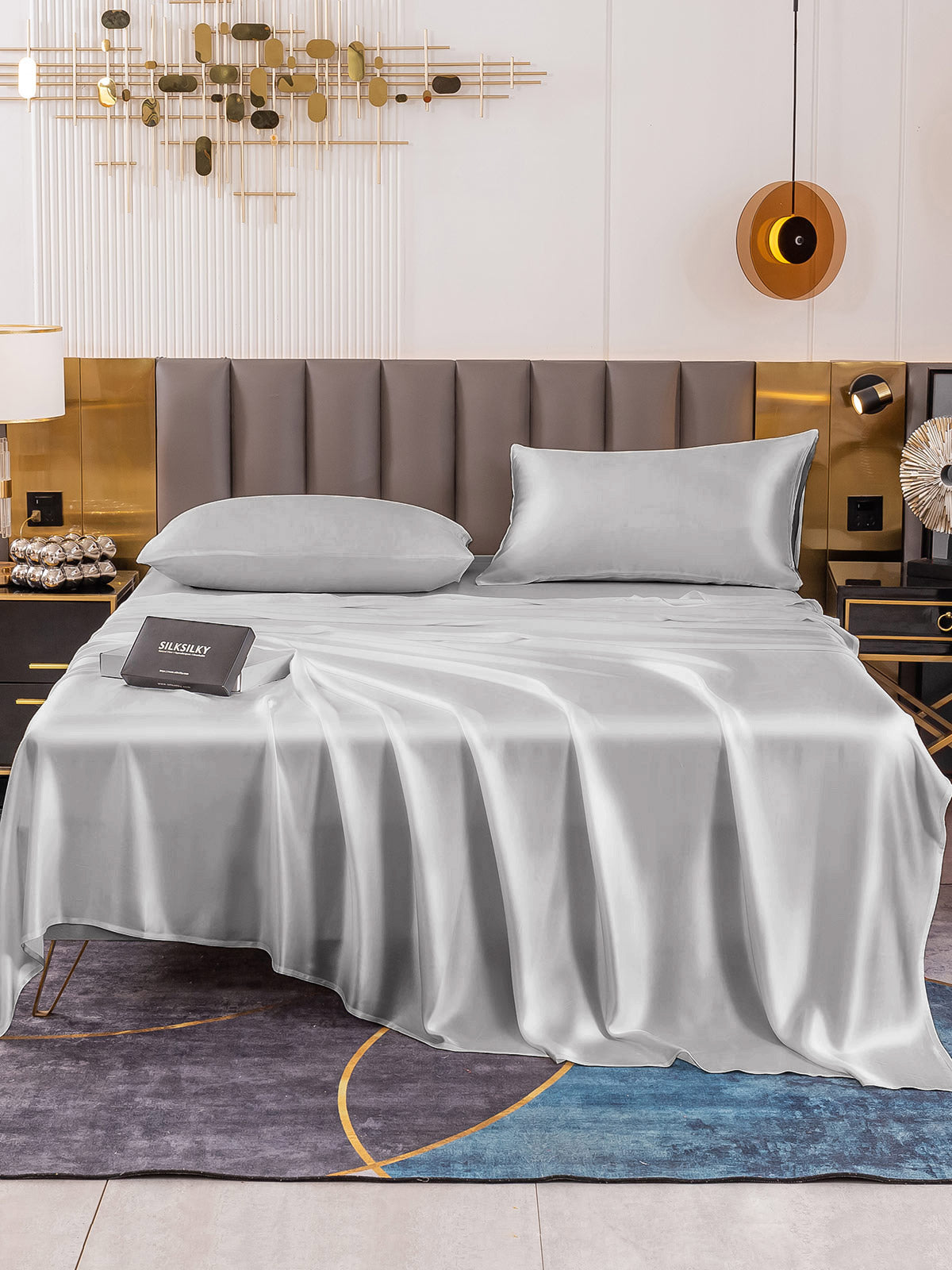 [Silver] SilkSilky-AU 19Momme Pure Silk Bedding Set 002