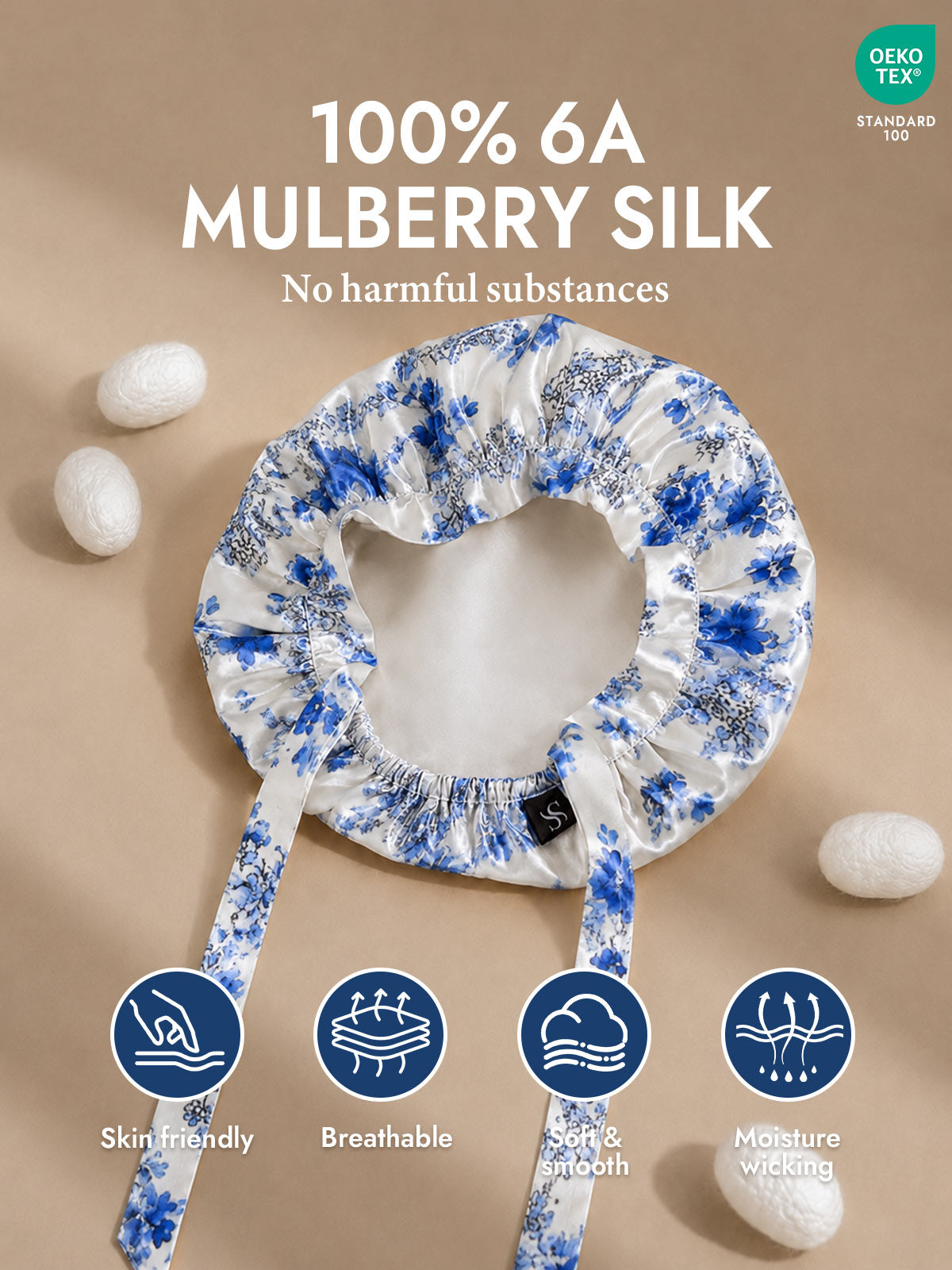 [Blue and White Porcelain] SilkSilky-AU Sleep Cap 002