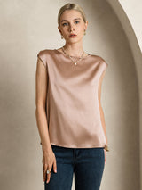 [Tuscany] SilkSilky-AU Cap Sleeve Round Neck Women's T-Shirt 001
