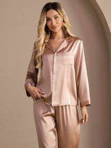 [Tuscany] SilkSilky-AU Long Sleeve Lapel Collar Women's Pyjamas 005