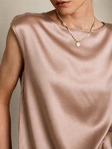 [Tuscany] SilkSilky-AU Cap Sleeve Round Neck Women's T-Shirt 004