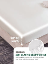 [White] SilkSilky-AU 25Momme Bedding Set 003
