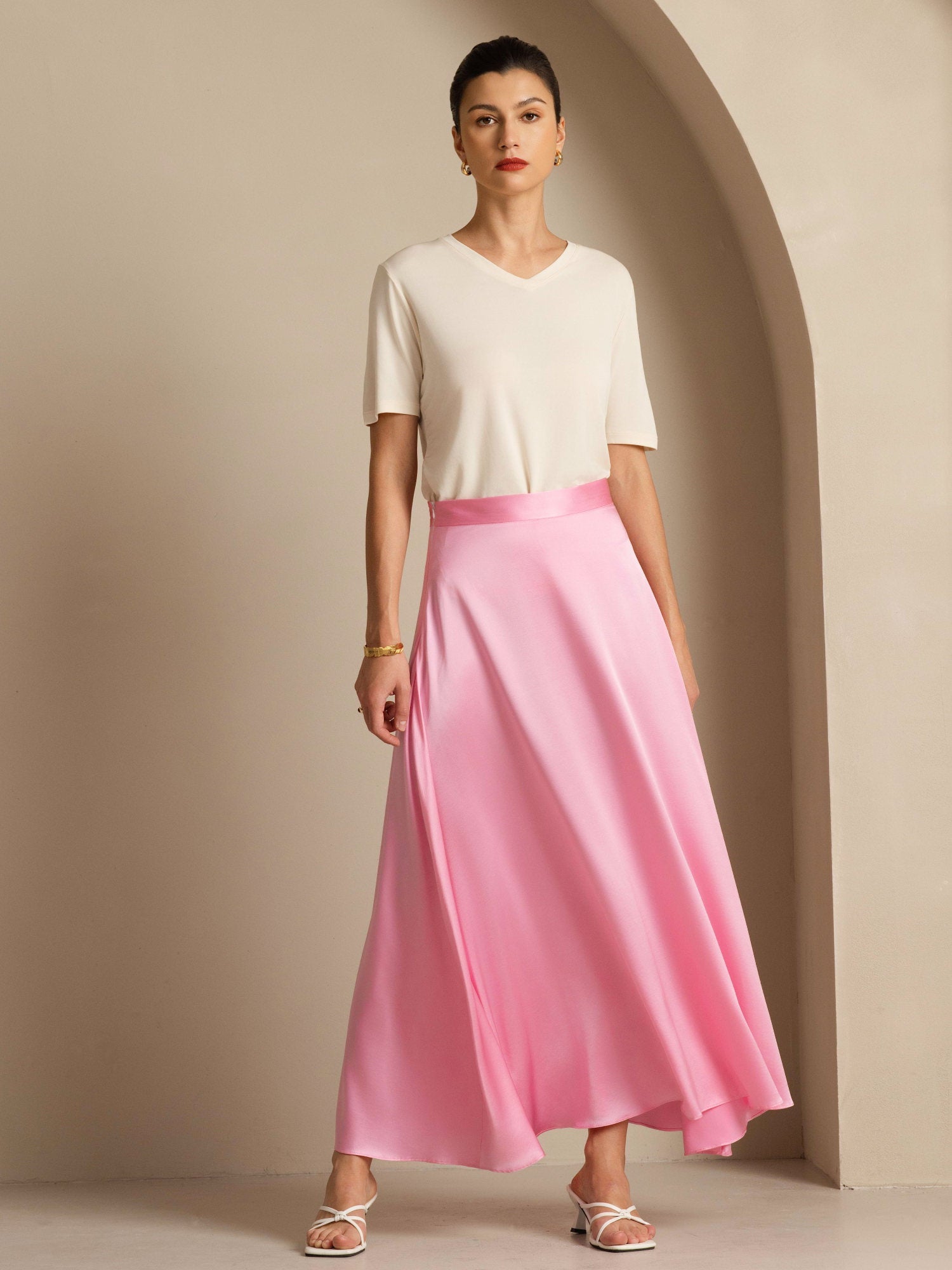 [Sachet Pink] SilkSilky-AU 19Momme Silk Skirt 007