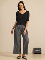 [Black] SilkSilky-AU Half Sleeve Women's T-Shirt 007
