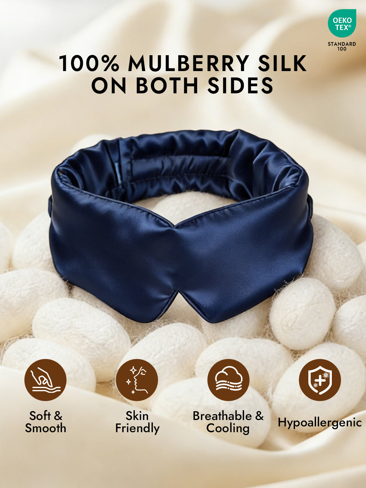 [Dark Blue] SilkSilky-AU 19Momme Pure Silk Eye Mask 002