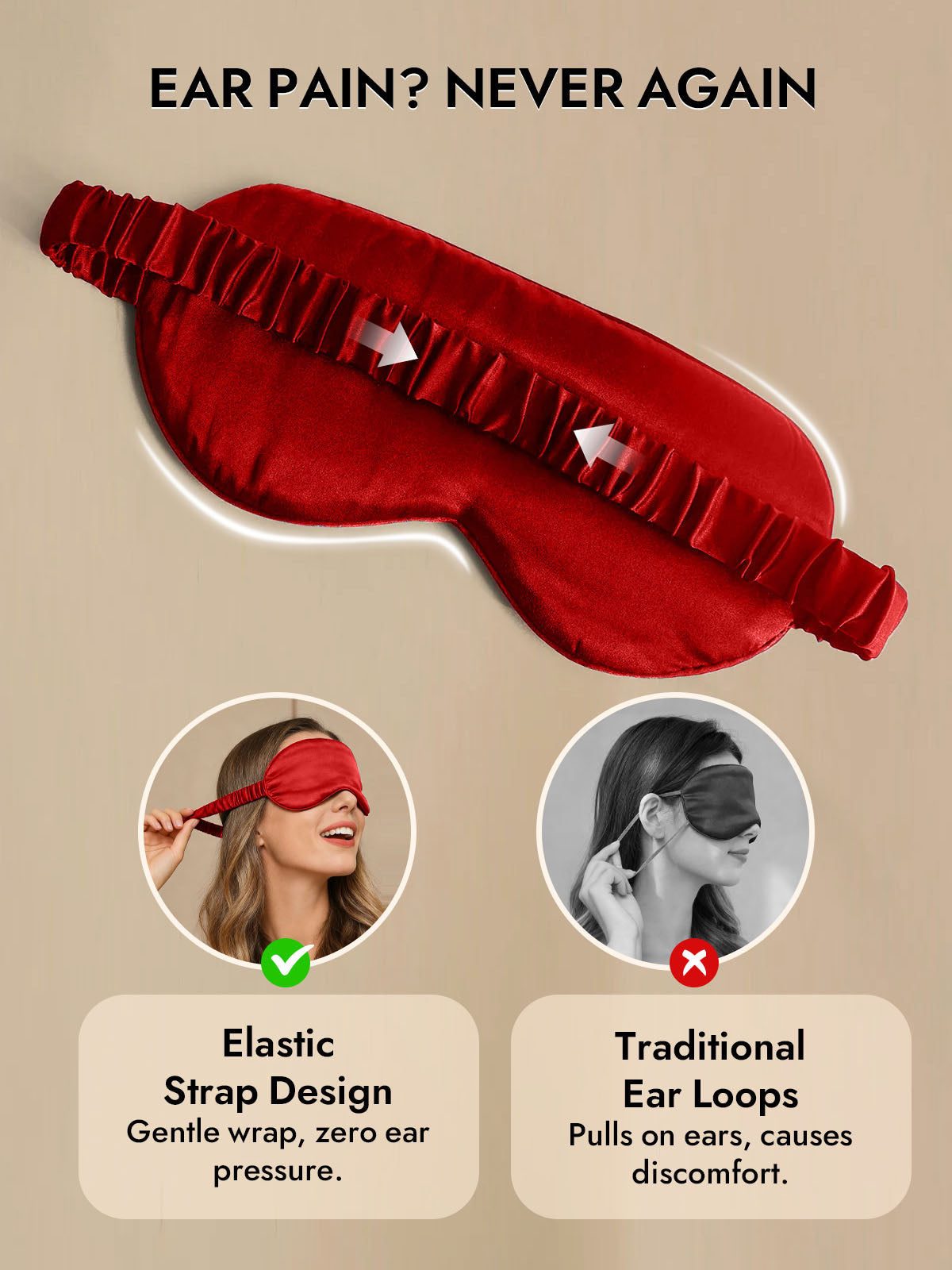 [Dark Red] SilkSilky-AU 19Momme Pure Silk Eye Mask 006