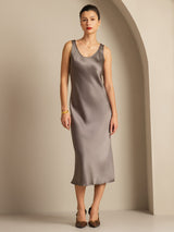 [Dark Khaki] SilkSilky-AU Sleeveless Dress 001
