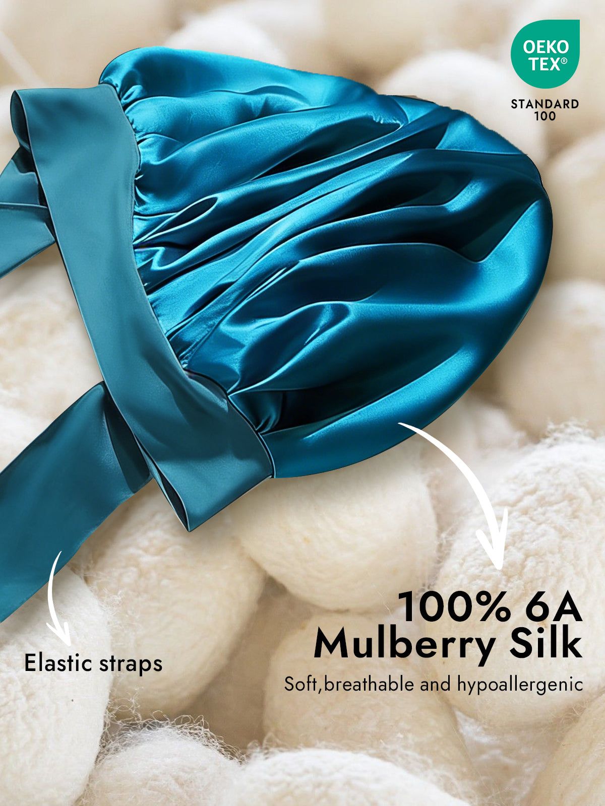 [Teal] SilkSilky-AU Sleep Cap 002