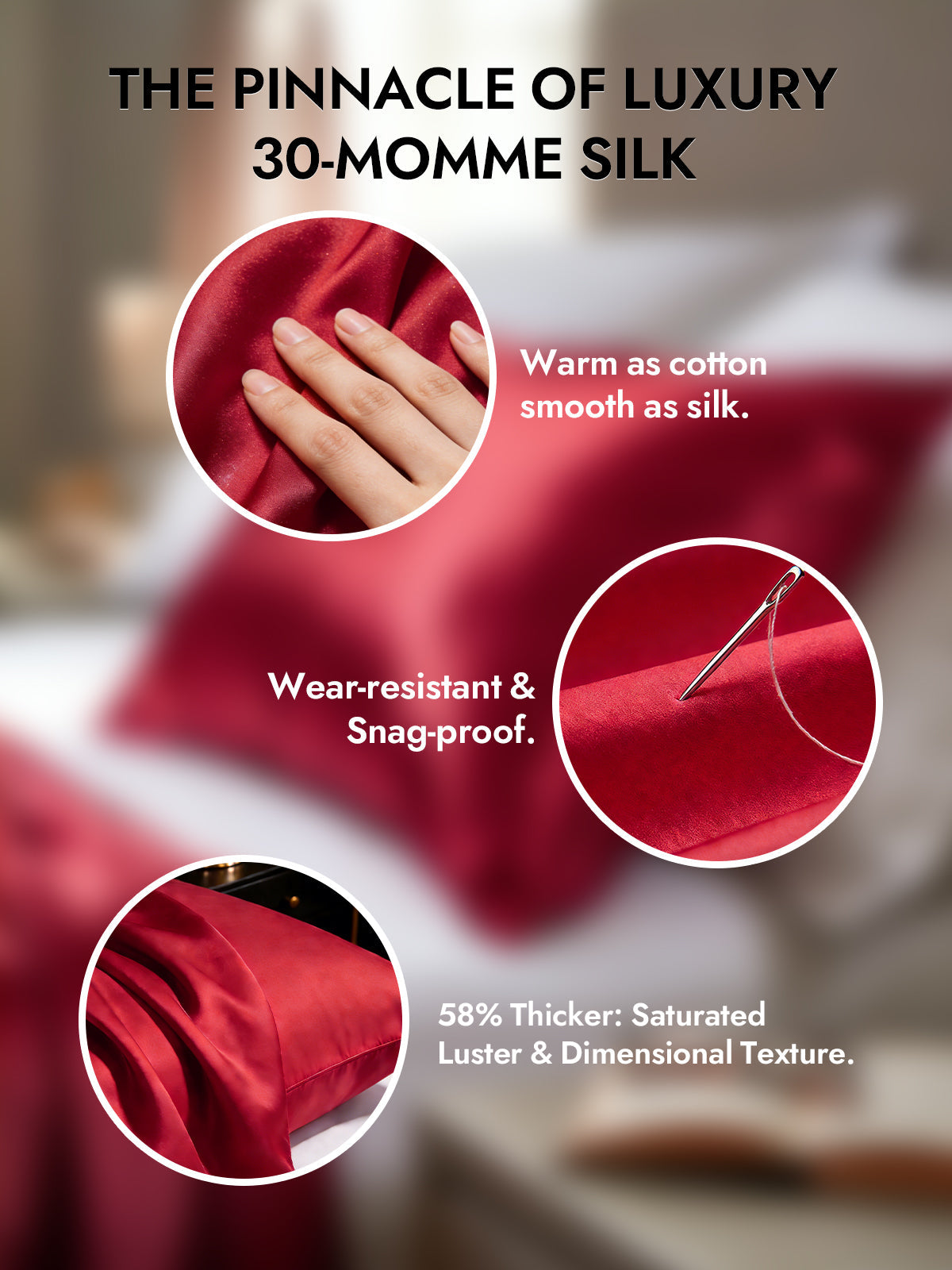 [Wine] SilkSilky-AU 30Momme Pure Silk Pillowcase 002
