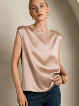 [Tuscany] SilkSilky-AU Cap Sleeve Round Neck Women's T-Shirt 003