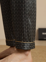 [Black Ginkgo] SilkSilky-AU Men's Sleep Shorts 004