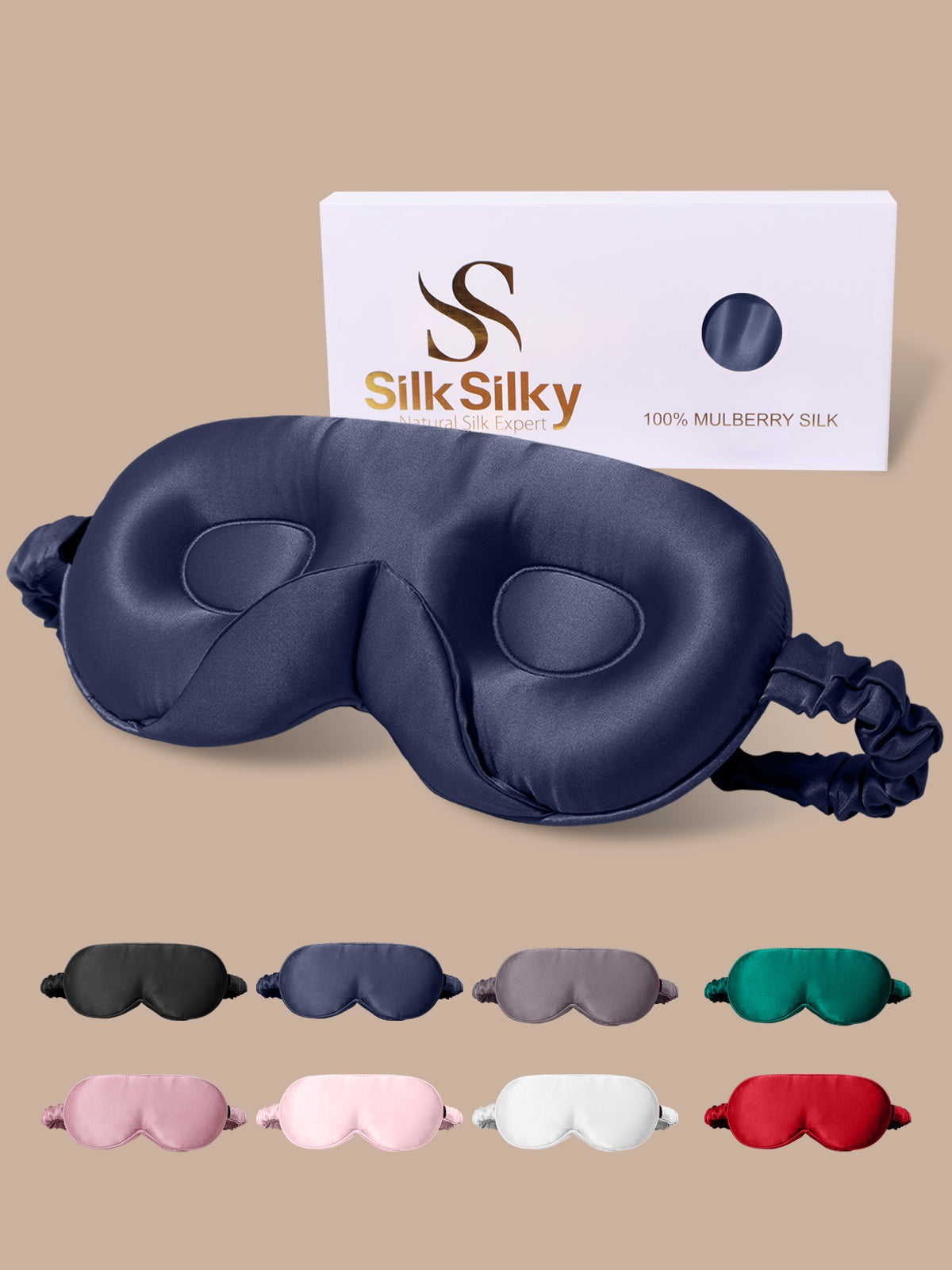 [Dark Blue] SilkSilky-AU Pure Silk Eye Mask 001