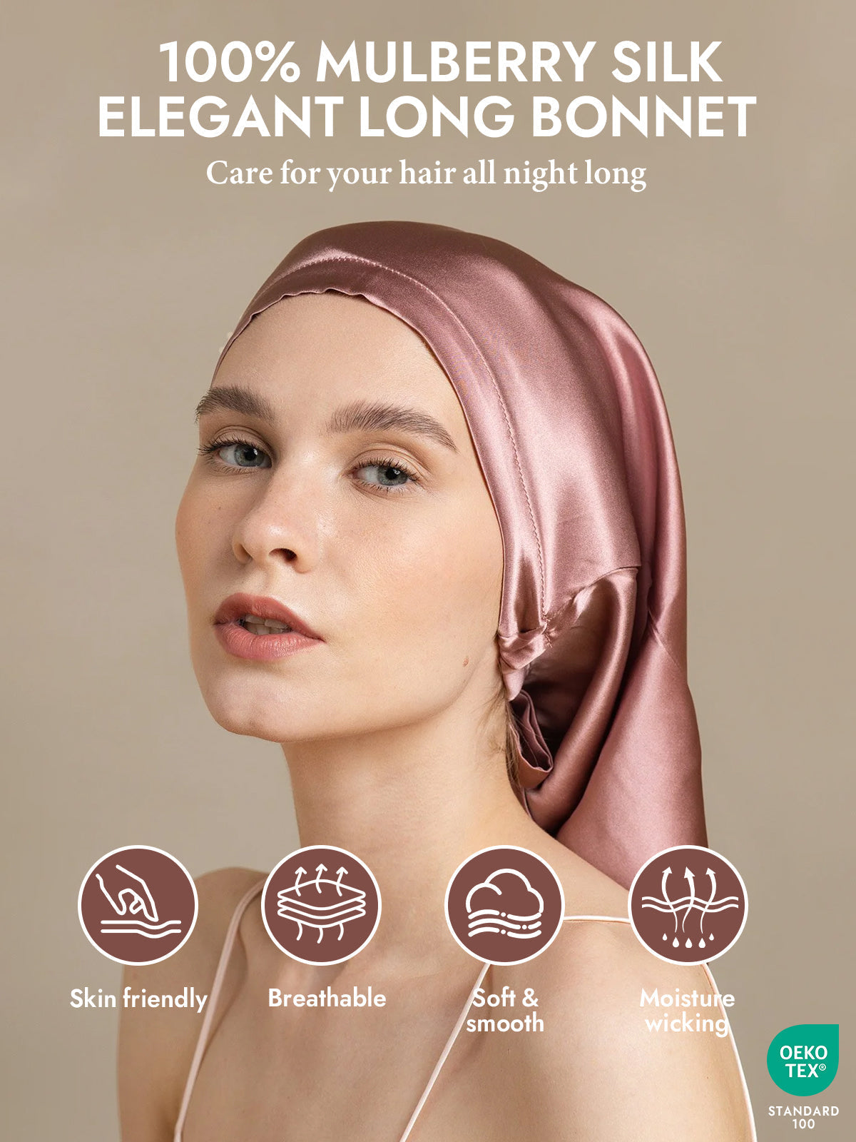 [Pale Mauve] SilkSilky-AU Sleep Cap 002