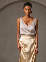 [Shadow Gray] SilkSilky-AU Sleeveless V Neck Camisole 001