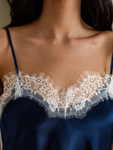 [Dark Blue] SilkSilky-AU Spaghetti Strap V Neck Camisole 004