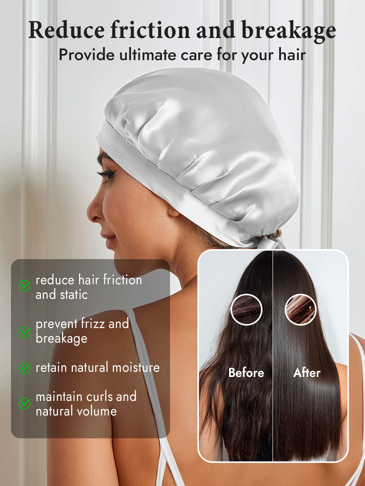 [Silver] SilkSilky-AU Pure Silk Sleep Cap 004