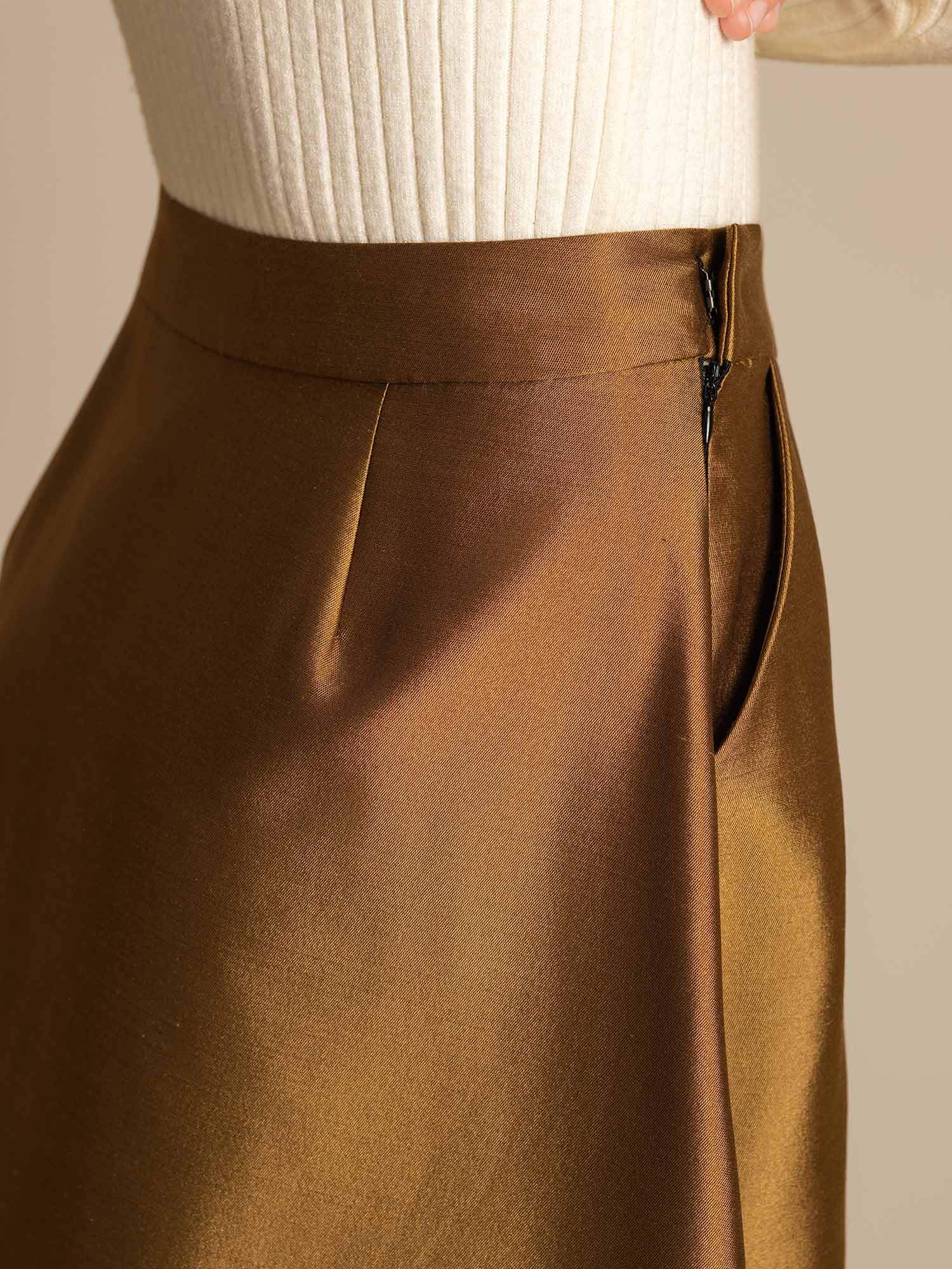 [Bronze] SilkSilky-AU 32Momme Wool Skirt 004,