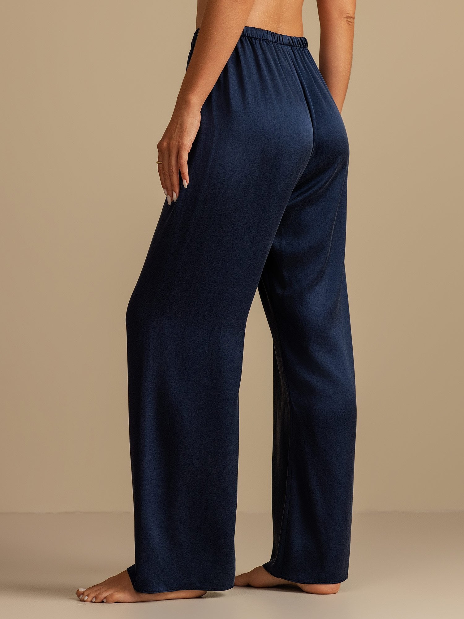 [Dark Blue] SilkSilky-AU 19Momme Machine-Washable Silk Women's Sleep Shorts 002