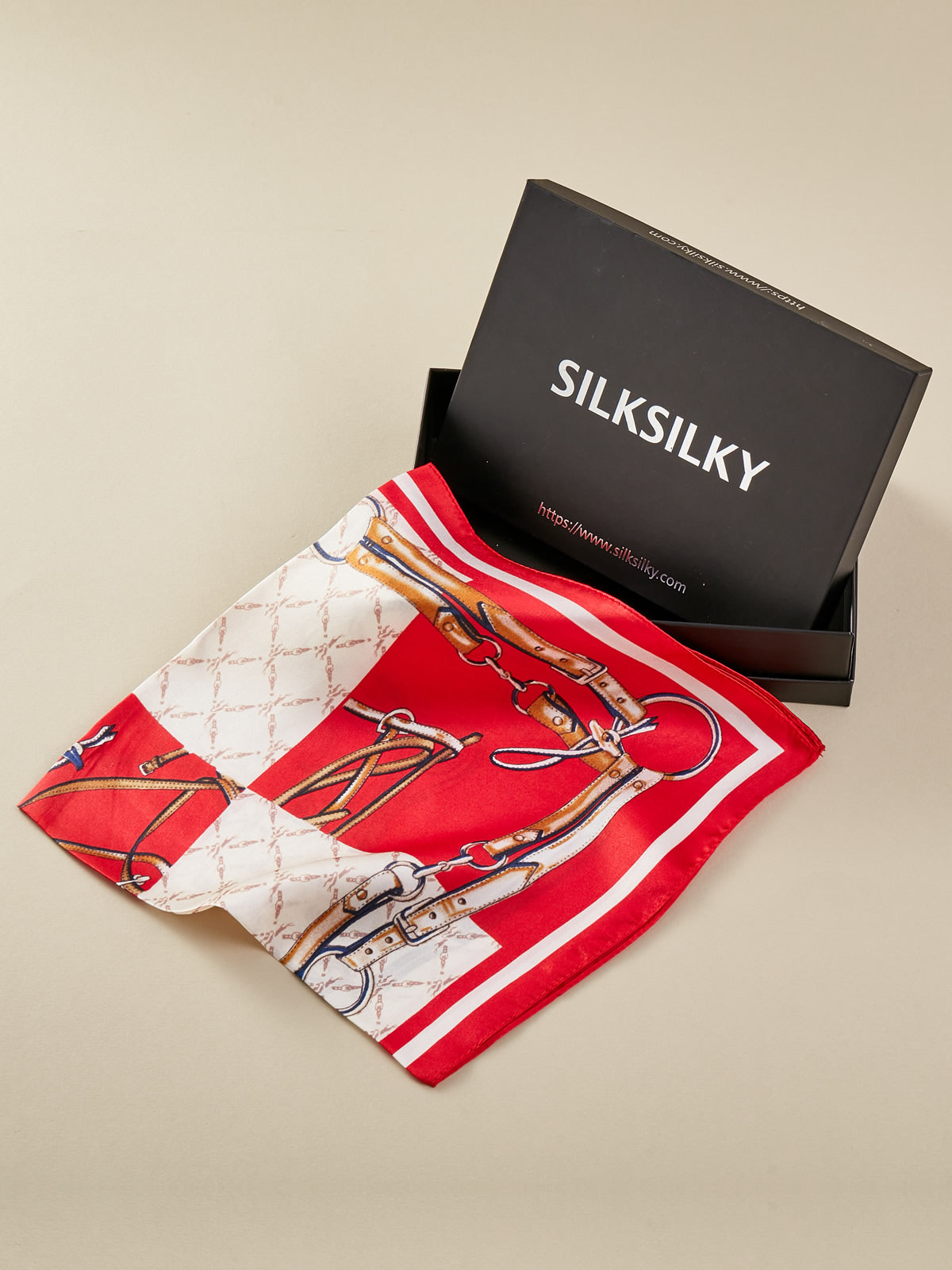 SilkSilky AU Pure Silk Scarf DarkRed 001