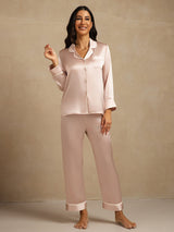 [Pink] SilkSilky-AU Long Sleeve Notch Collar Women's Pyjamas 003