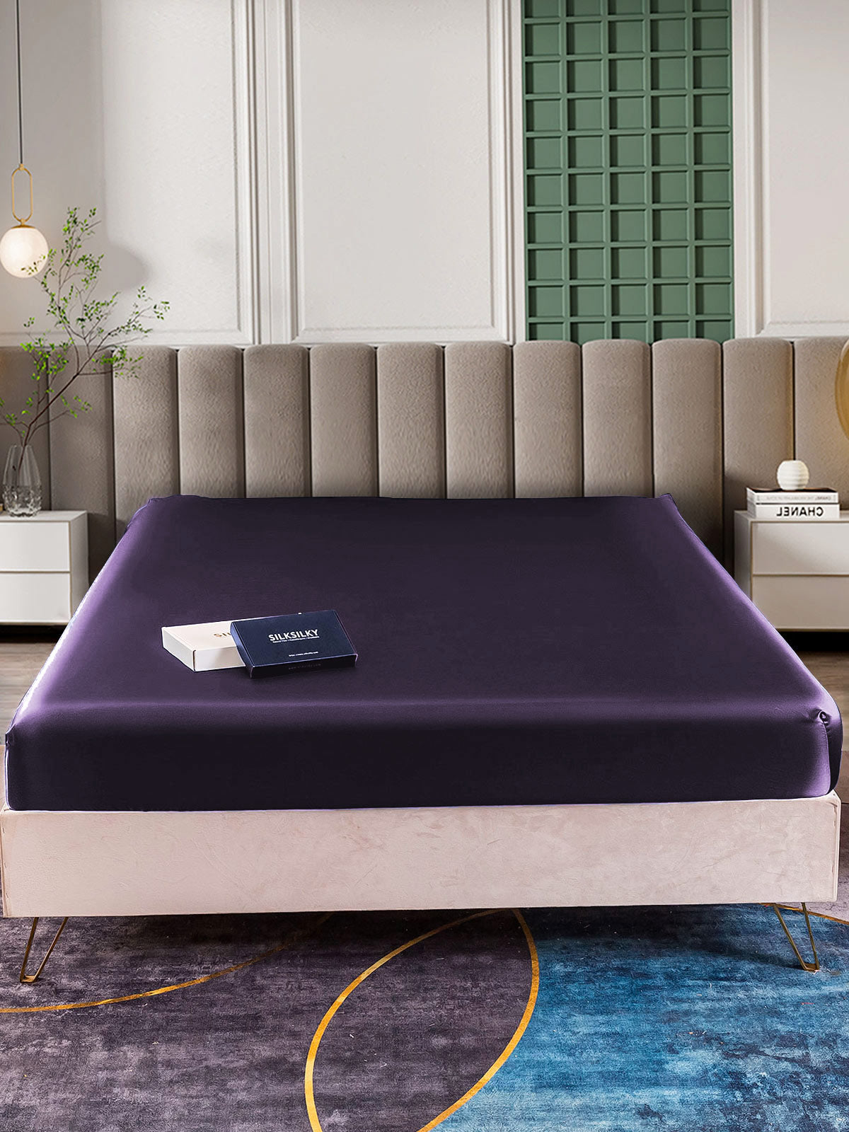 [Deep Purple] SilkSilky-AU 22Momme Pure Silk Sheet 001,