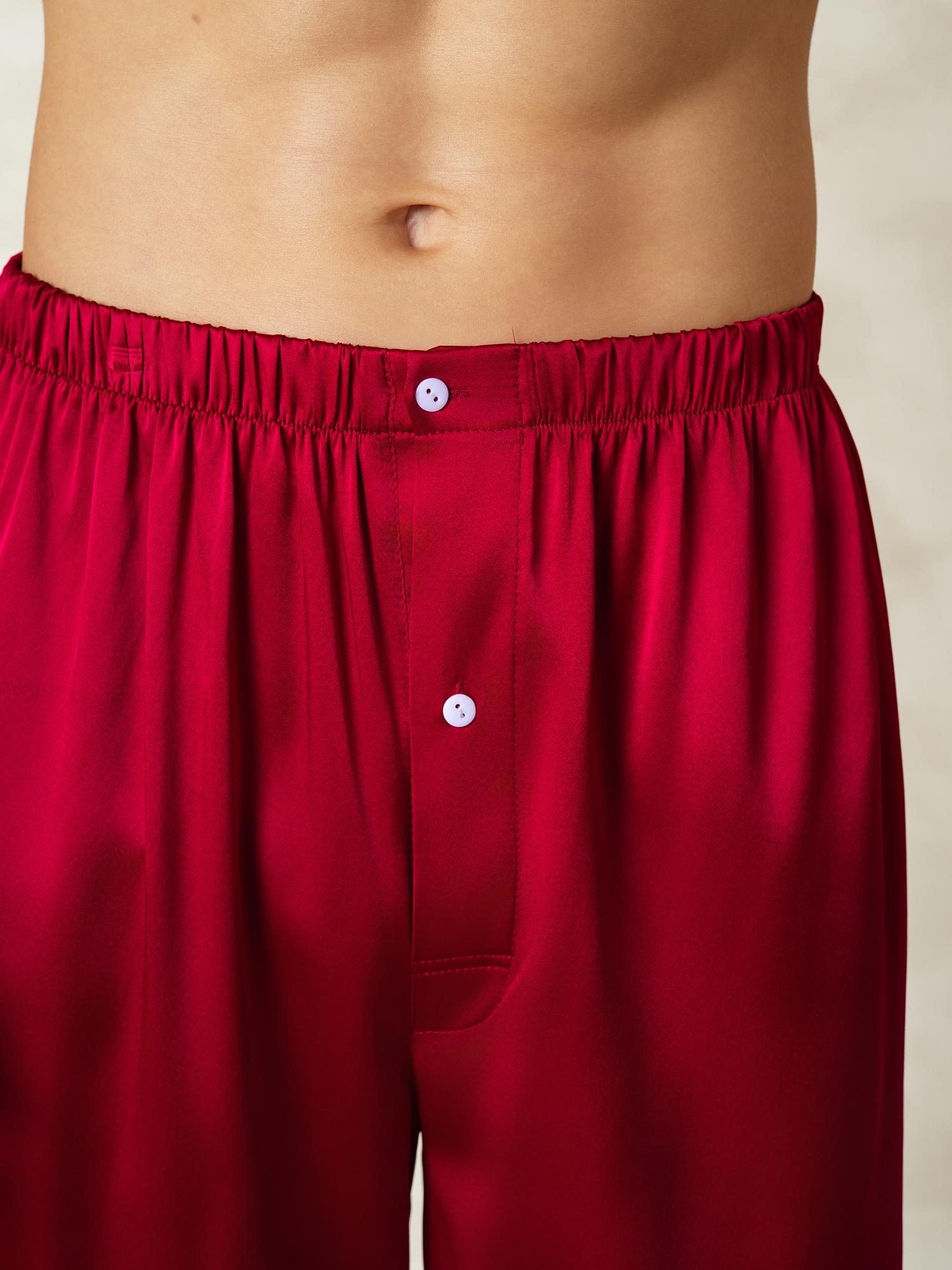 [Wine] SilkSilky-AU Pure Silk Mens Sleep Bottoms 006