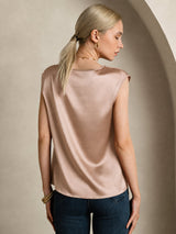 [Tuscany] SilkSilky-AU Cap Sleeve Round Neck Women's T-Shirt 002