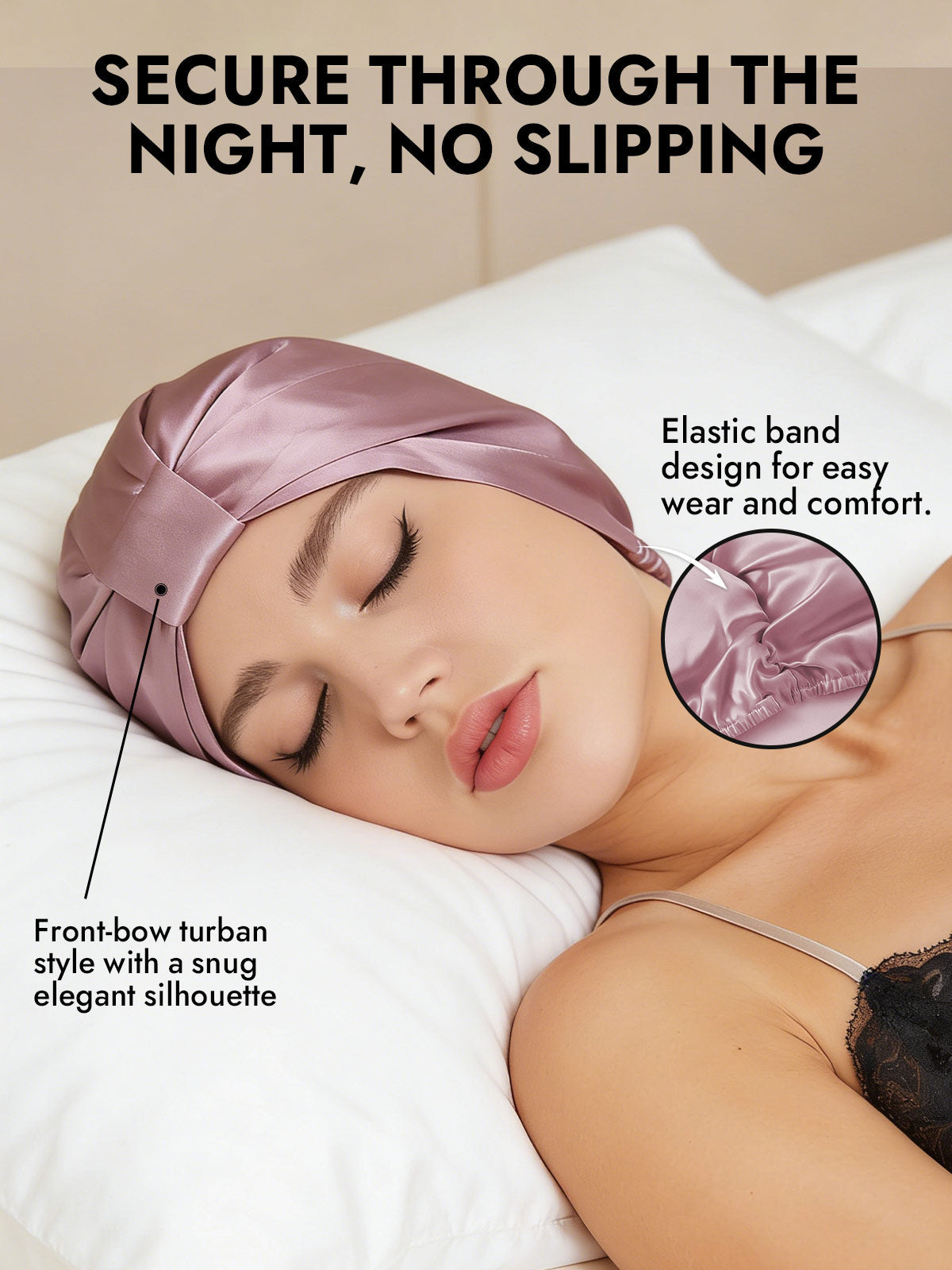 [Pale Mauve] SilkSilky-AU Sleep Cap 004