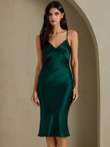 [Green] SilkSilky-AU Sleeveless V Neck Dress 001