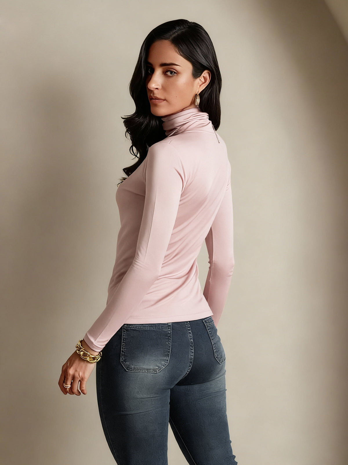 [Coral Pink] SilkSilky-AU Silk Womens T-Shirt 002,