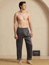 [Black Ginkgo] SilkSilky-AU Men's Sleep Shorts 005