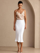 [White] SilkSilky-AU Skirt 005