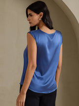 [Real Teal] SilkSilky-AU Cap Sleeve Round Neck Women's T-Shirt 002