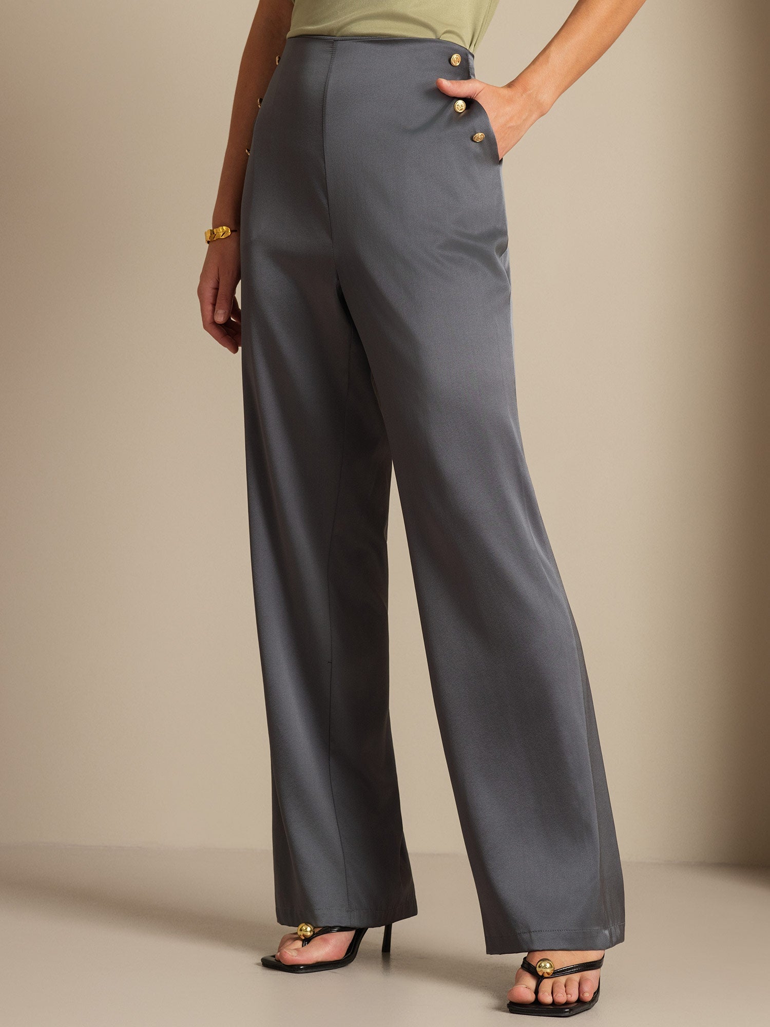 [Dark Gray] SilkSilky-AU 19Momme Silk Womens Pants 001,