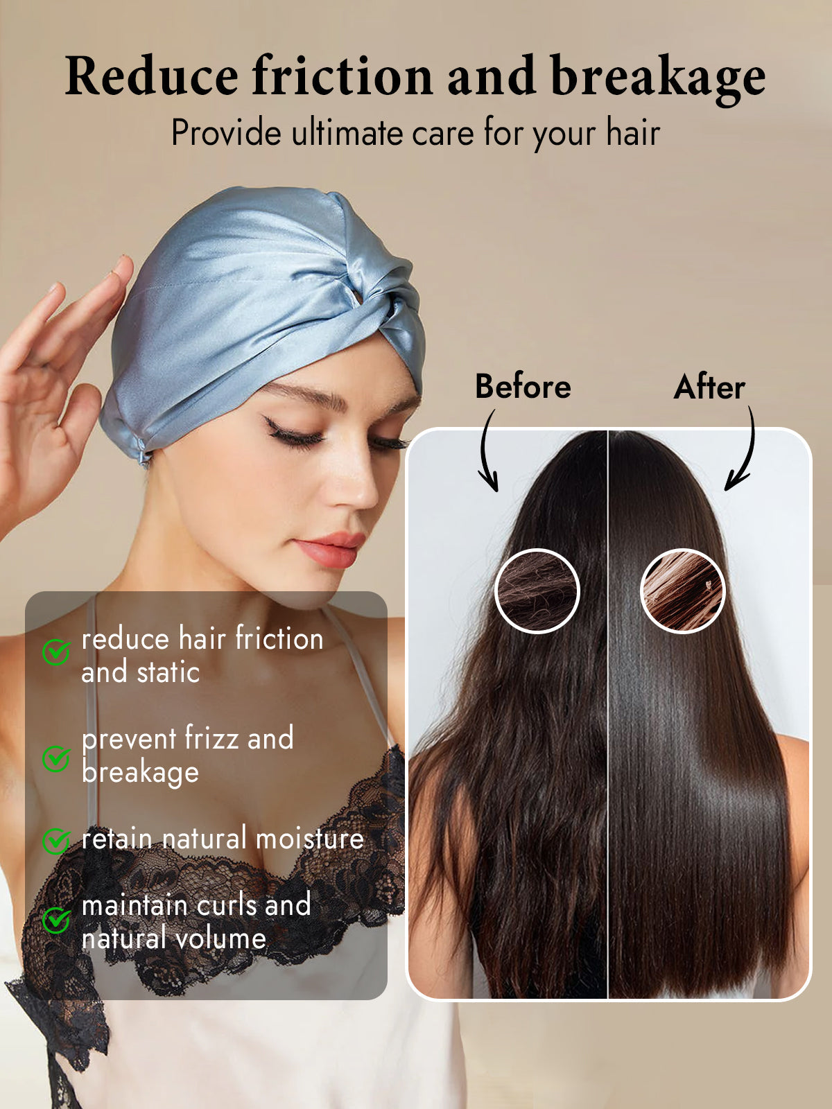 [Steel Blue] SilkSilky-AU Pure Silk Sleep Cap 004