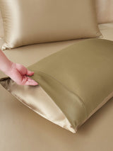 [Beige+Khaki] SilkSilky-AU 19Momme Bedding Set 005