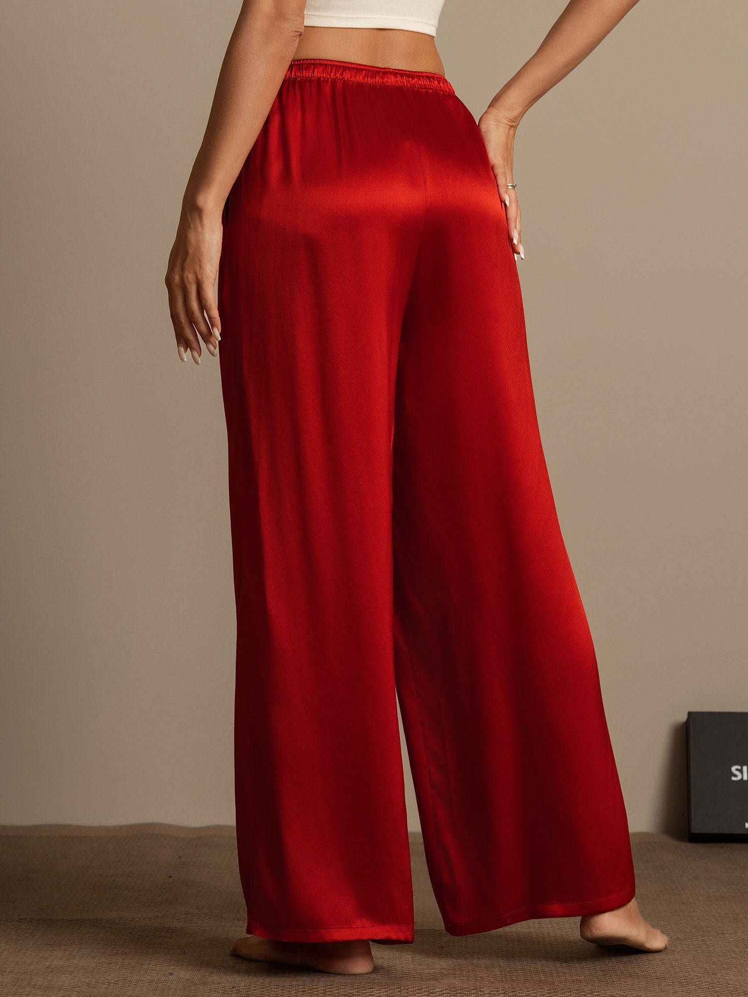 [Wine] SilkSilky-AU Pure Silk Womens Pants 002,