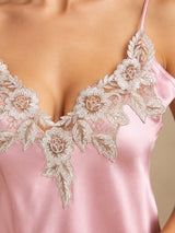 [Light Pink] SilkSilky-AU Sleeveless V Neck Nightgown 004