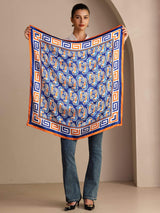 [Navy Seahorse] SilkSilky-AU Scarf 003