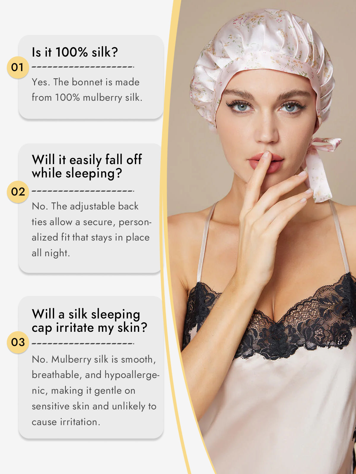[Multi] SilkSilky-AU Pure Silk Sleep Cap 006
