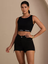 [Black] SilkSilky-AU Sleeveless Crew Neck Camisole 007
