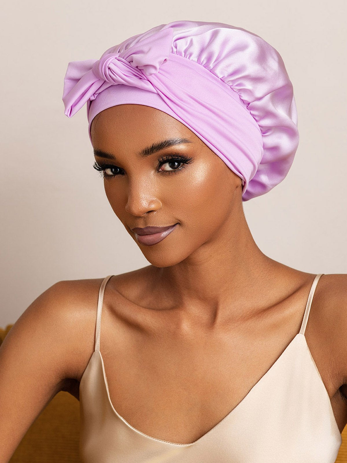 SilkSilky-AU Pure Silk Sleep Cap Lavender 006