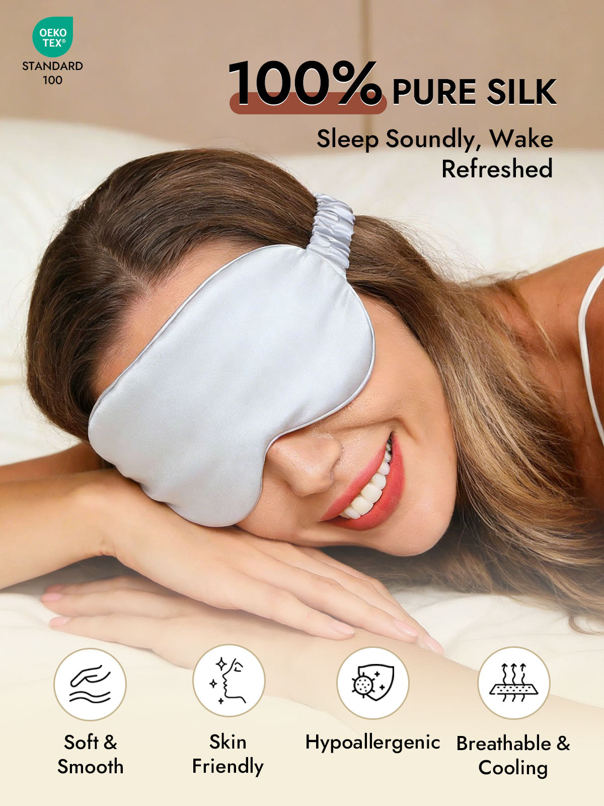 [Silver] SilkSilky-AU 19Momme Pure Silk Eye Mask 002