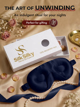 [Dark Blue] SilkSilky-AU 22Momme Sleep Mask 009