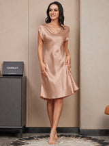 [Tuscany] SilkSilky-AU Cap Sleeve V Neck Dress 003