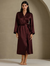 [Brown] SilkSilky-AU Long Sleeve Women's Dressing Gown 001
