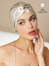 [Beige] SilkSilky-AU Sleep Cap 001
