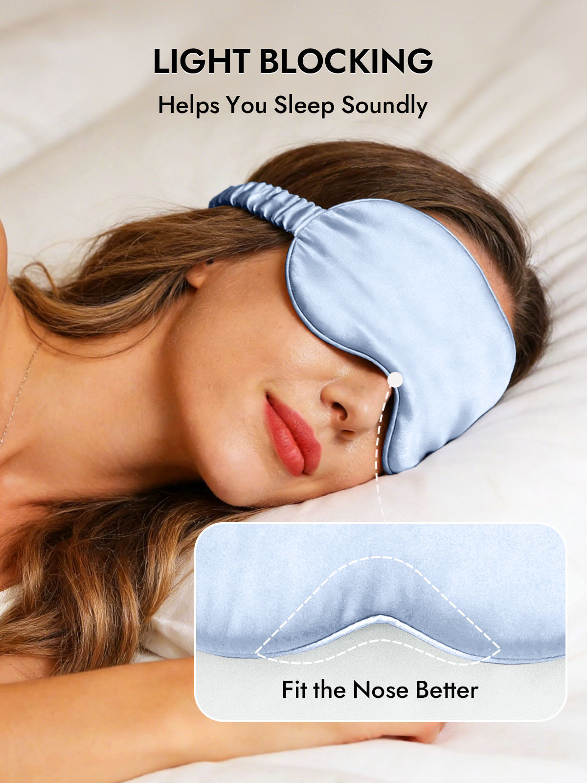 [Light Blue] SilkSilky-AU 19Momme Pure Silk Eye Mask 003